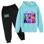 Kids Kpop Demon Hunters Anime Print Hoodie & Pants Tracksuit 2-13 Years