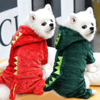 Dinosaur Plush Pet Costume Warm Cat Dog Party Cosplay Clothing Outfit
