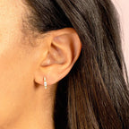 2023 Simple Stainless Steel Round Hoop Earring Colourful Zircon