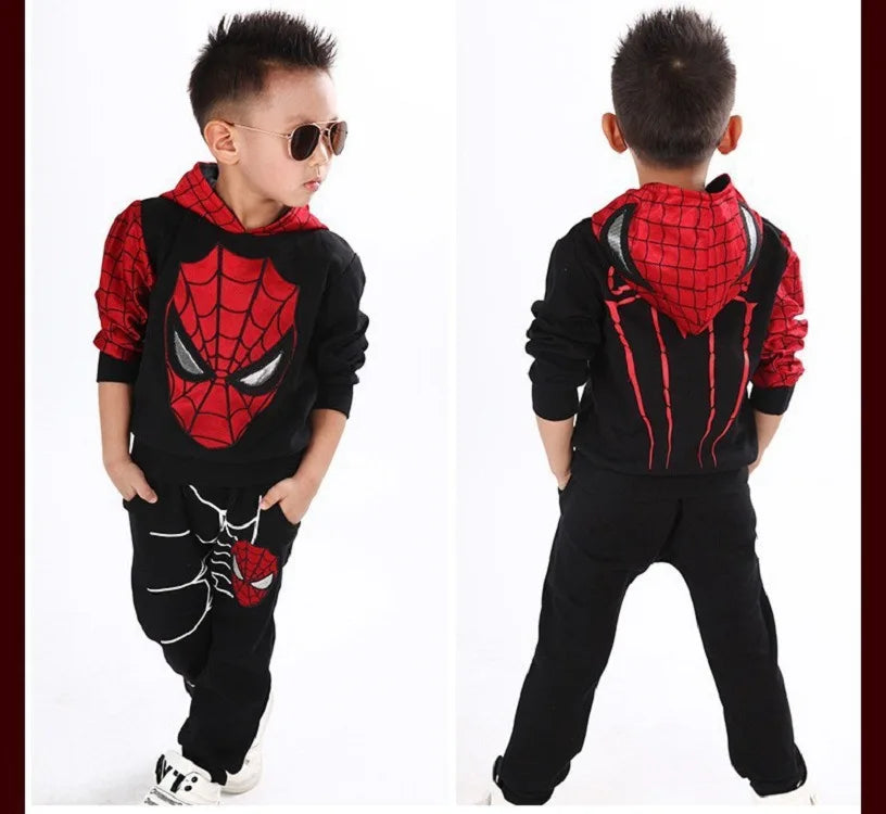Kids Spiderman Costume Clothing Set Boys Spring Coat & Pants 2pc Clothes Suit