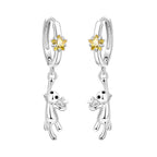 925 Sterling Silver Cats Dogs Animals Hoop Ear Studs Anniversary Gift