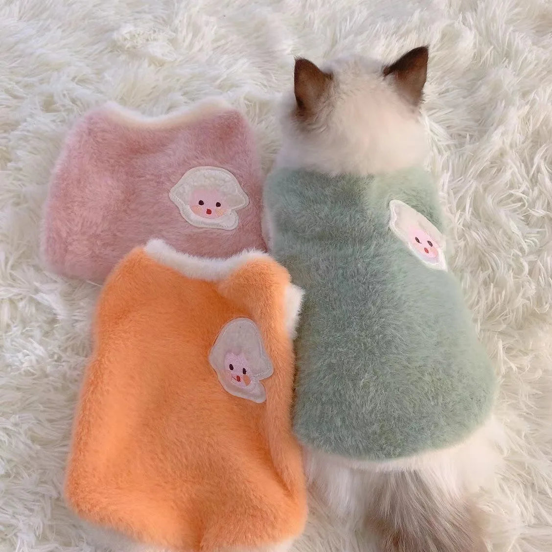 Stylish Dog Cat Winter Vest Warm Fleece Sleeveless Jacket Outdoor Pet Clothes