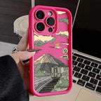 Landscape Mountain Train Case for iPhone 16 15 14 13 12 11 Pro Max XR 7 8