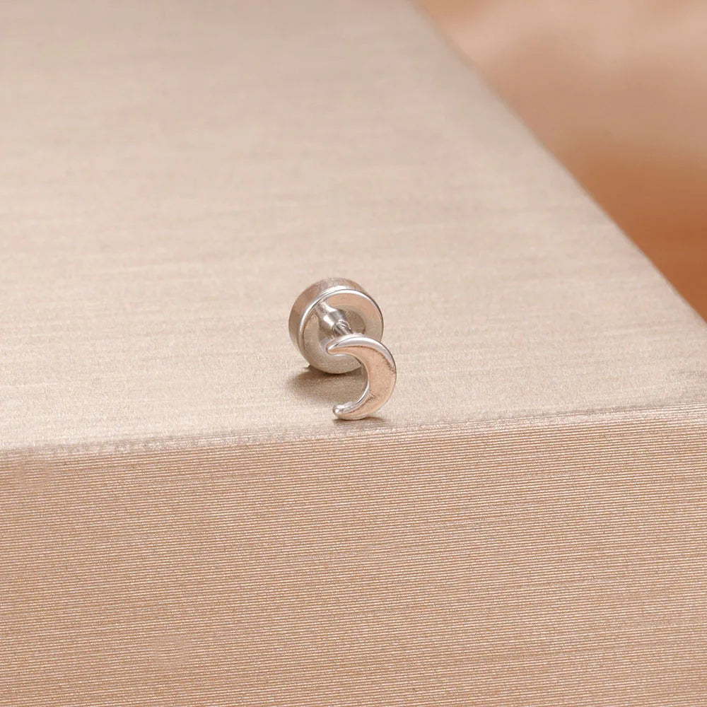 1PC Stainless Steel Star Moon Cartilage Piercing 18K Gold Plated