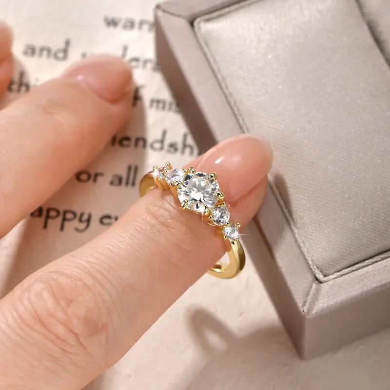 1.0ct D Moissanite Ring 14K Gold Filled Six Claws Classic Finger Band 2026