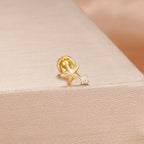1PC Stainless Steel Star Moon Cartilage Piercing 18K Gold Plated