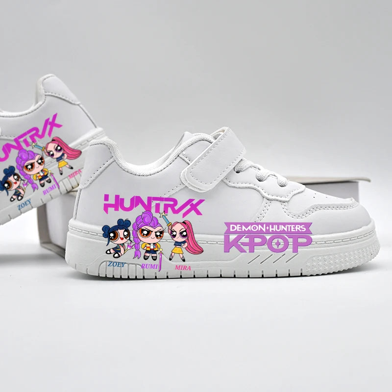 K-pop Girls Fashion Trainers 2026 Hunters Print White Sport Shoes
