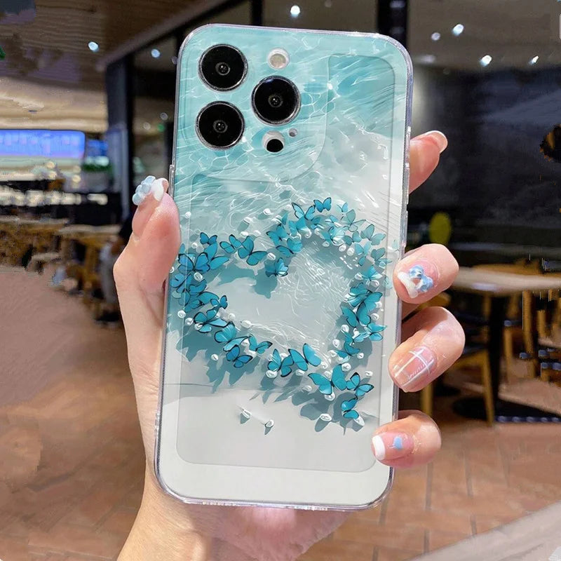 Ocean Butterfly Turtle Case for Samsung Galaxy A16 A55 A35 S25 S24 S23 Ultra