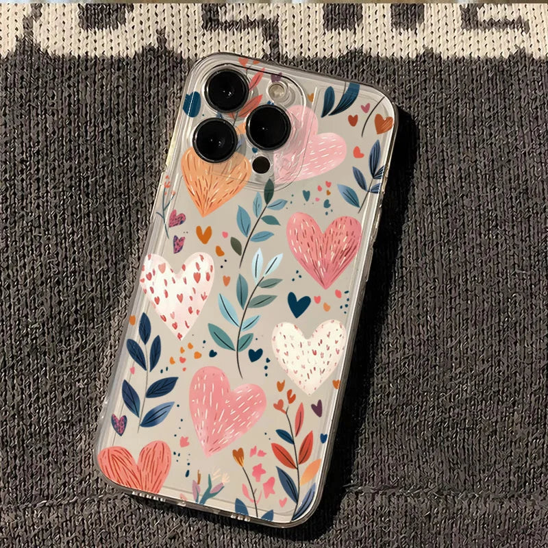 Love Heart Leaves Moon Case for Redmi Note 14 13 12 11 Pro Plus 12S 13C 14C