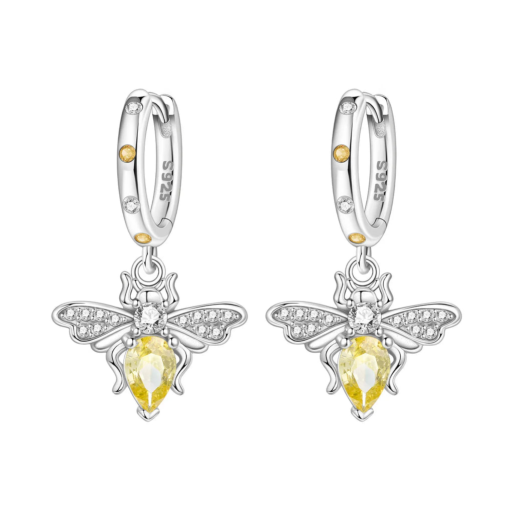 925 Sterling Silver Cute Bees Insects Stud Earrings Exquisite Birthday Gift