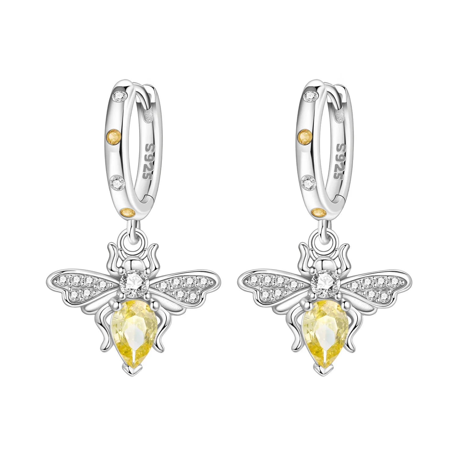 925 Sterling Silver Gradient Dragonfly Insect Drop Earrings Anniversary Gift