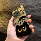 Black Cat Eating Fish Silver Case for Redmi Note 14 13 12 11 Pro