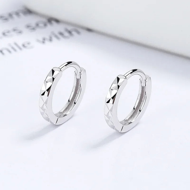 925 Sterling Silver Hoop Earrings Women High Quality Fashion Jewellery Gift