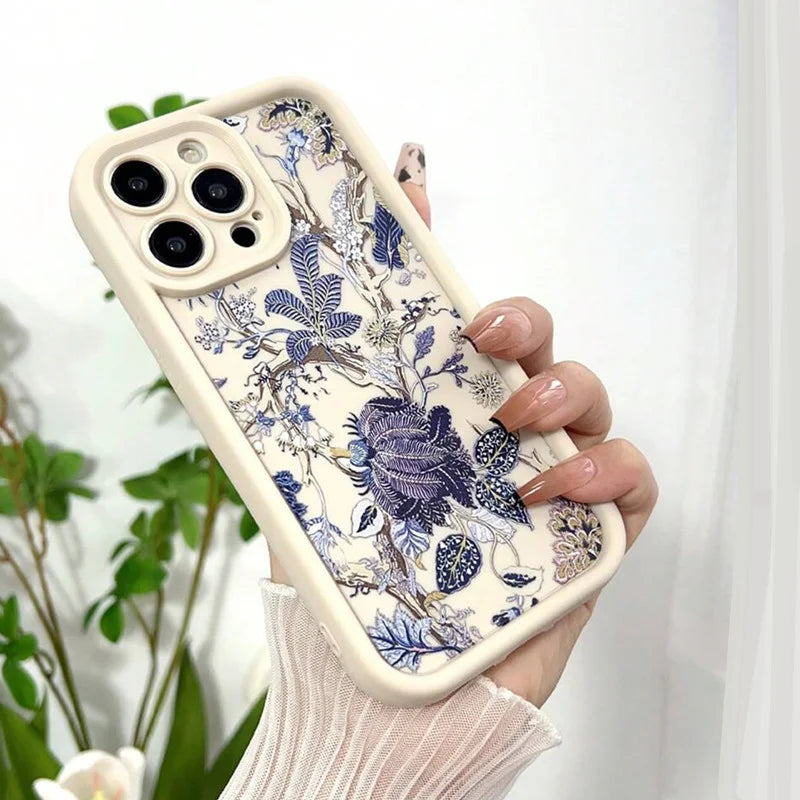 Summer Leaf Pattern Case for iPhone 16 15 14 13 12 11 Pro Max XR XS 7 8 SE