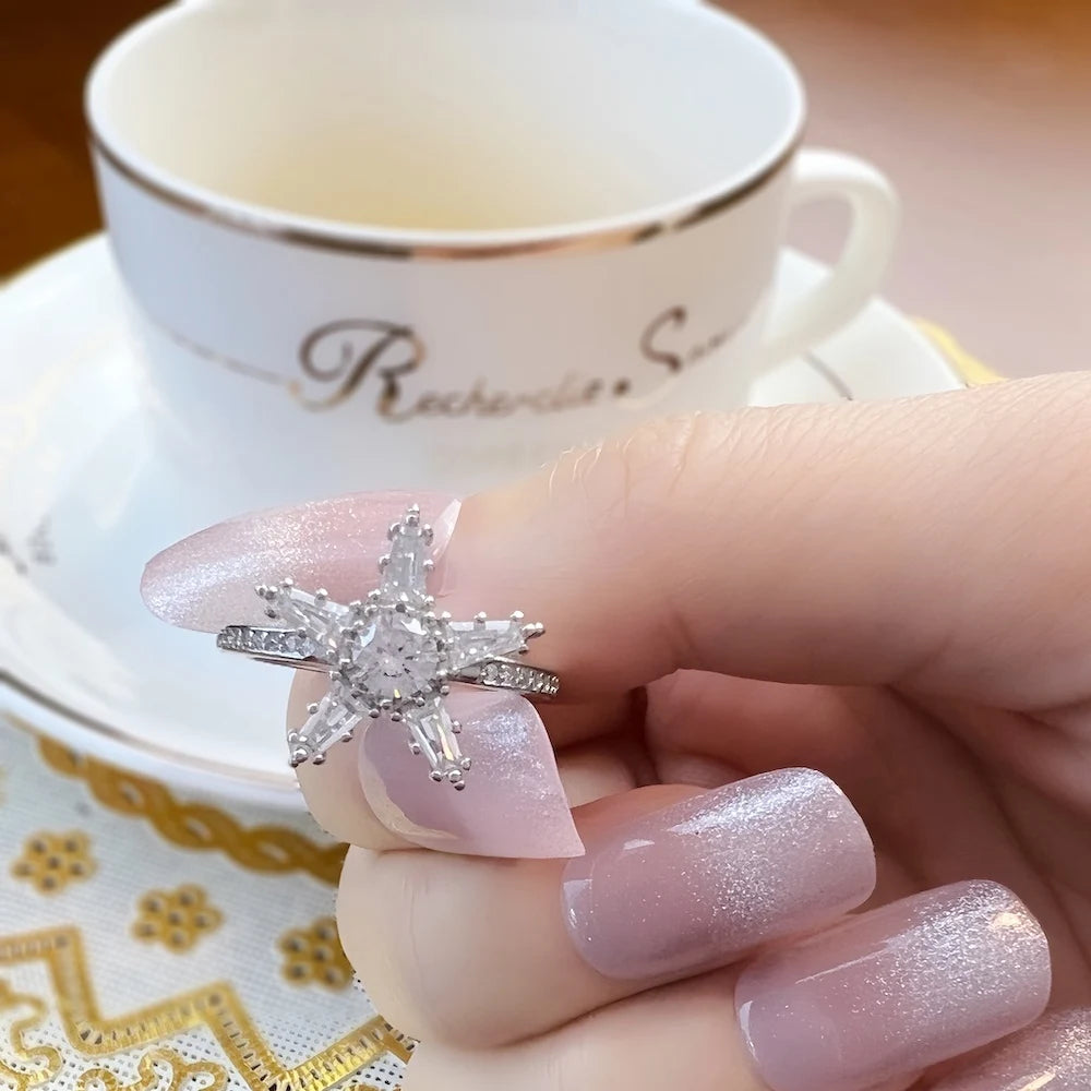 White Star Ring 925 Sterling Silver Timeless Fine Jewellery Women Gift