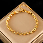 Flower Butterfly Heart Stainless Steel Charm Bracelet Gold Colour