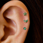 3PCS Stainless Steel Horse Eye Zircon Flowers Cartilage Piercing