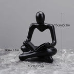 Nordic Abstract Reading Book Statue Resin Figurine Office Desktop Handmade Crafts