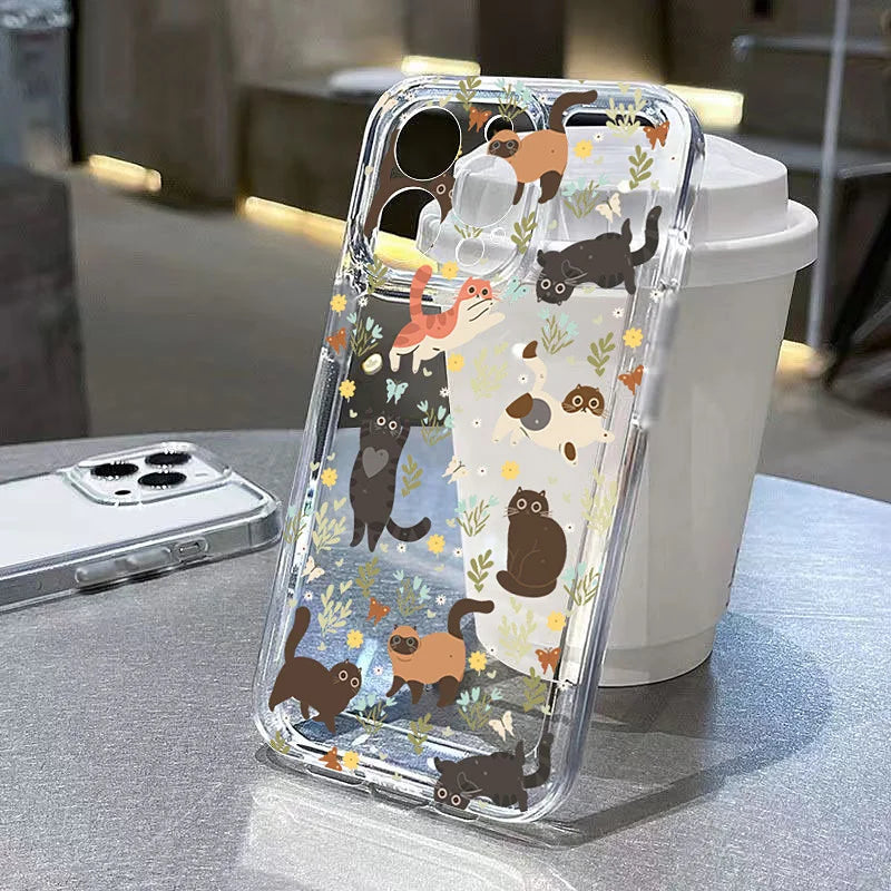 Graffiti Cartoon Dogs Cats Case for Samsung Galaxy A55 A35 A15 S24 S23 Ultra