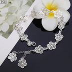 20cm Beautiful Flowers Bracelet 925 Sterling Silver Classic Wedding Jewellery