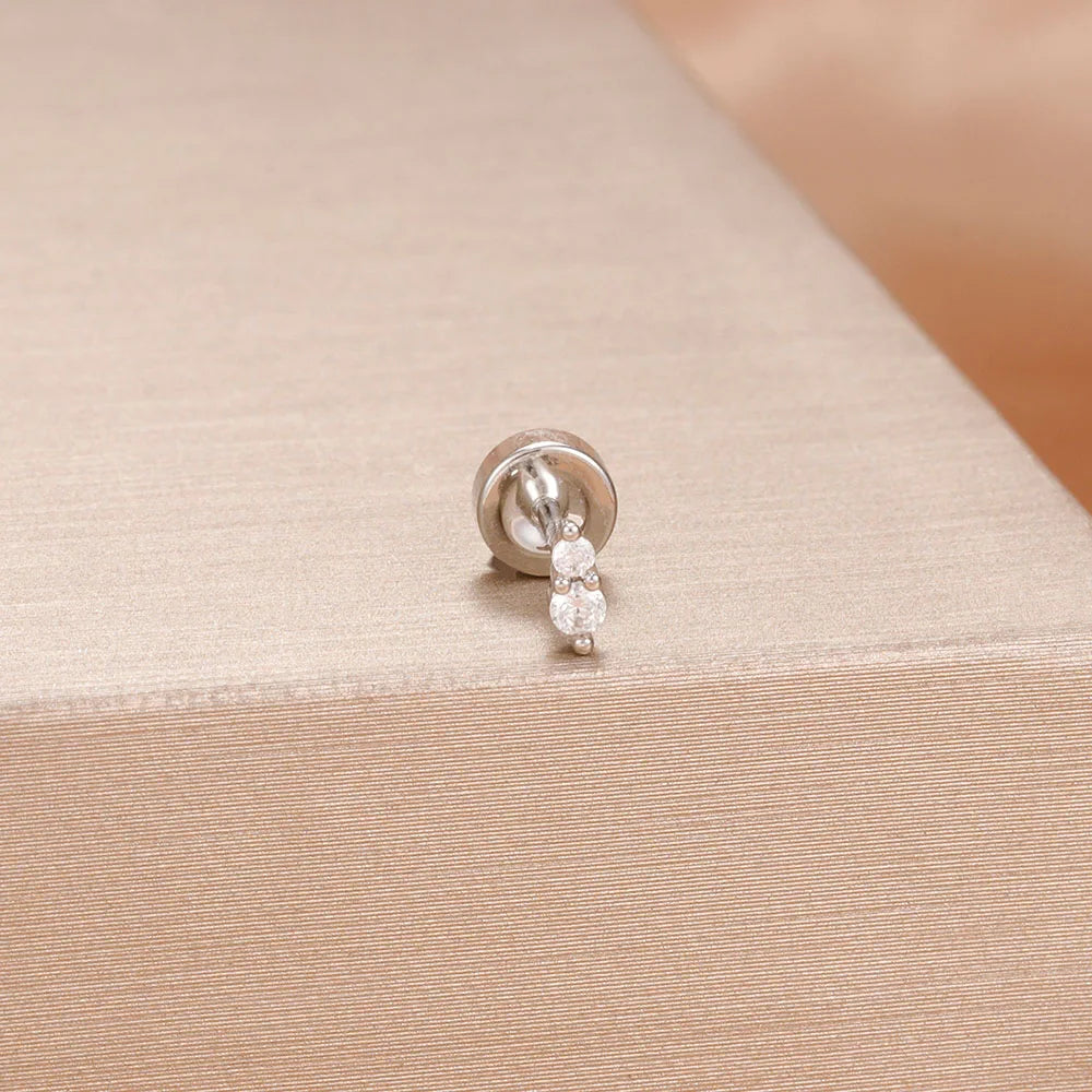 1PC Stainless Steel Star Moon Cartilage Piercing 18K Gold Plated