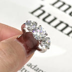 4cttw Round Moissanite Wedding Engagement Ring 14k Gold Filled 3-Stone Band