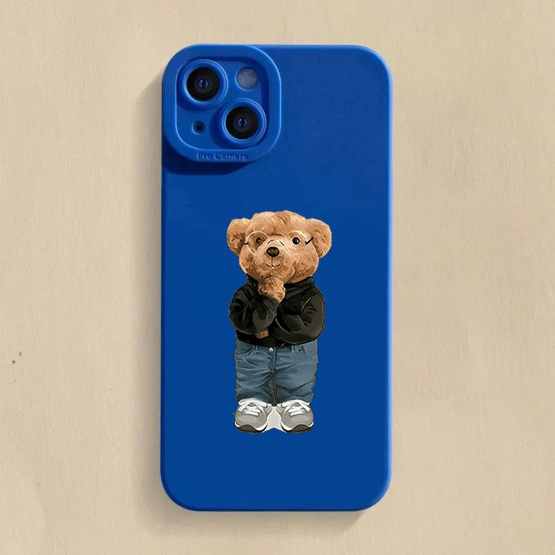 Cute Bow Bear Silicone Case for Xiaomi Mi 15 14T 13T Pro Poco F6 F5