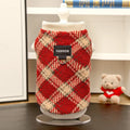 Plaid Dog Cat Vest Warm Tartan Pet Sleeveless Jacket Holiday Costume