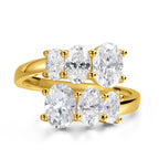 Full Moissanite Diamond Wedding Ring 18K White Gold Plated 925 Silver Band