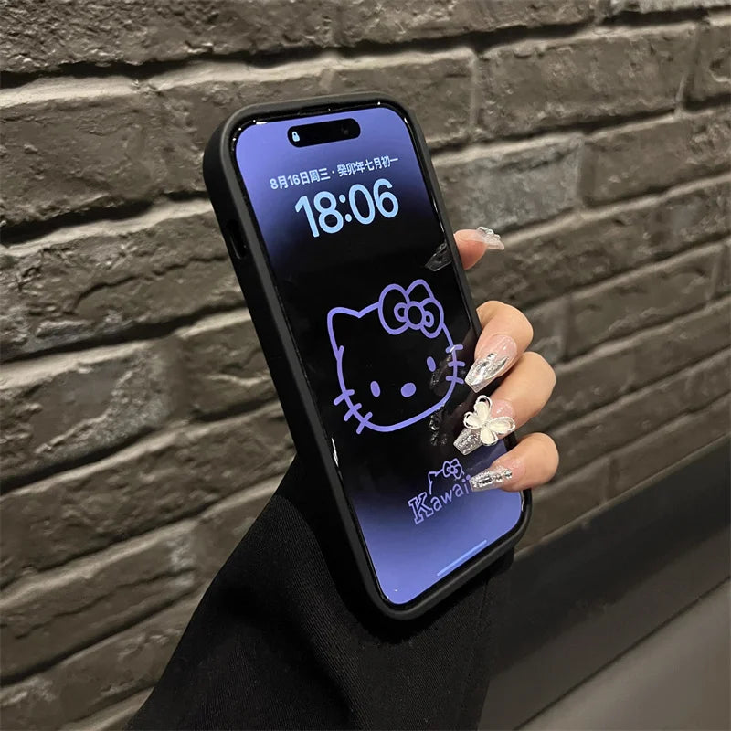 Cute Cartoon Black Cat Case for Samsung Galaxy S24 S23 S22 Ultra S21 FE A55