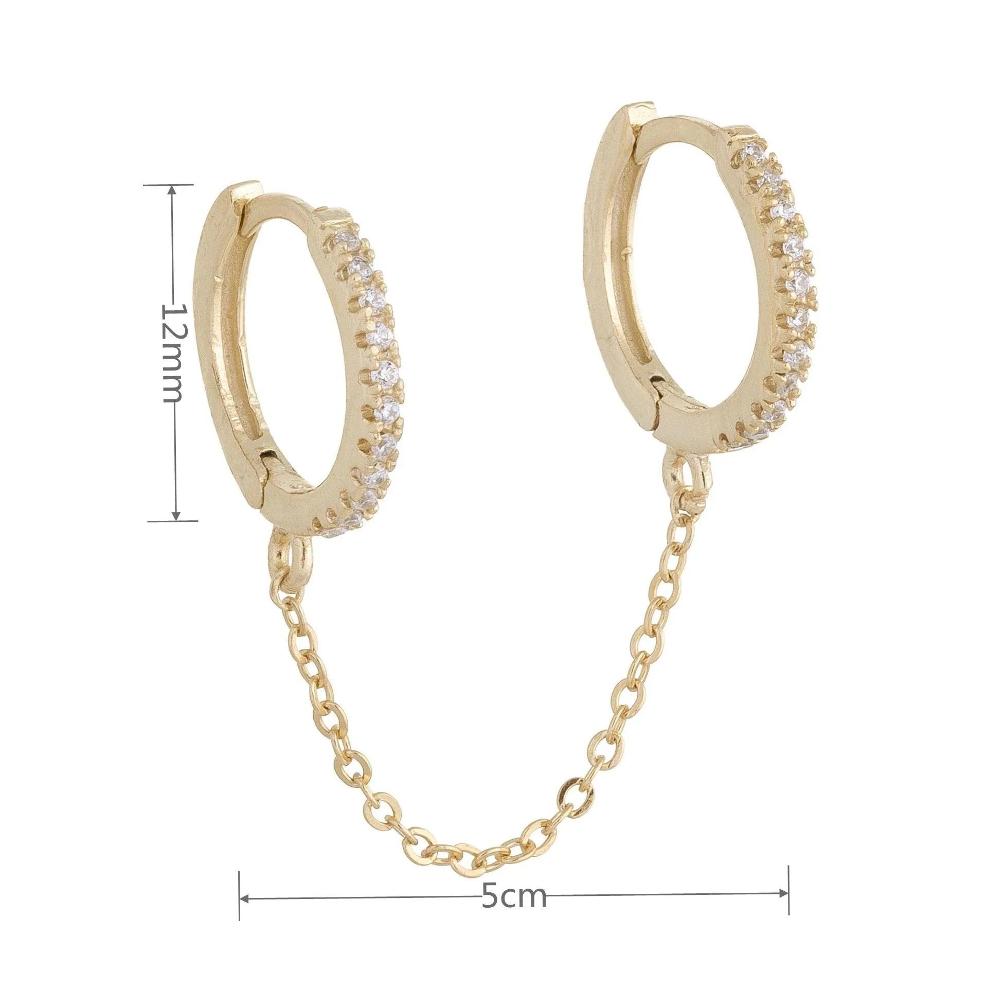 New Stainless Steel Cubic Zirconia Hoop Earrings Small Pendant