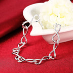 Twisted Circle Chain Bracelet 925 Sterling Silver Luxury Fashion Lovers Gift