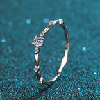 NeeTim D Color VVS1 Moissanite Ring for Women Wedding Fine Jewely with Certificete 925 Sterling Silver Engagement Rings Gifts