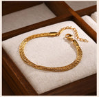 Stainless Steel Bracelet, New Style Thin Link Multilyer Chain Bracelet for Women, Lightweight Jewelry Daily Wear