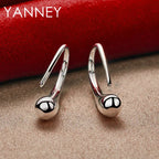 925 Sterling Silver 27mm Water Drop Earrings Women Men Hip Hop Punk Jewellery