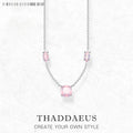 Pink Stone Necklace & Earring Jewellery Set 925 Sterling Silver Romantic Gift
