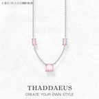 Pink Stone Necklace & Earring Jewellery Set 925 Sterling Silver Romantic Gift