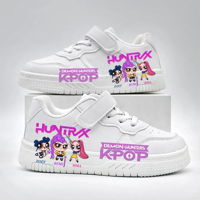 K-pop Girls Fashion Trainers 2026 Hunters Print White Sport Shoes