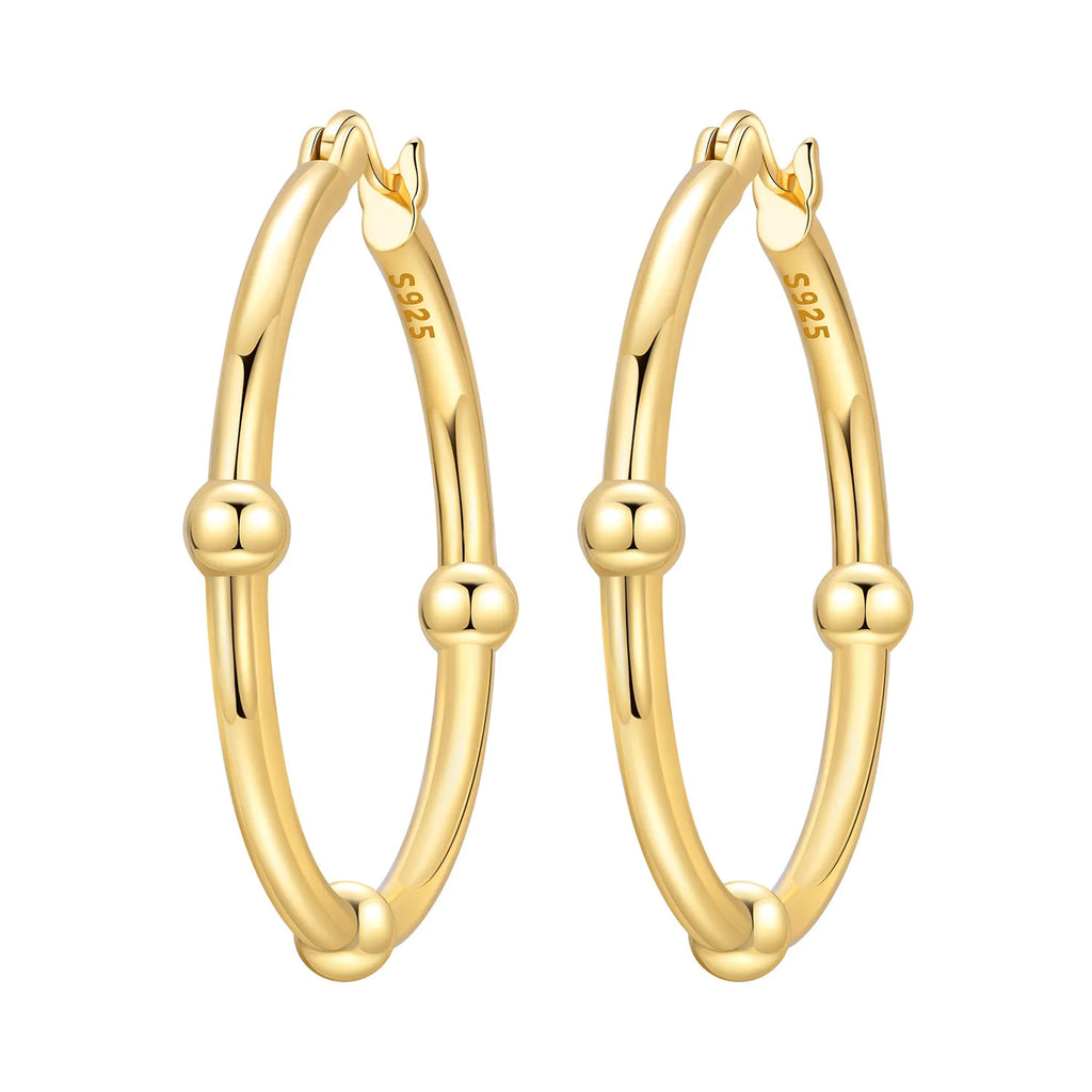 925 Sterling Silver Curled Grass Pattern Flower Hoop Earrings Women's Jewellery