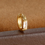 1Pc Stainless Steel Small CZ Hoop Cartilage Earrings Tiny Cross