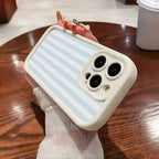 Blue Stripe Pattern Case for iPhone 17 16 15 14 13 12 11 Pro Max 17 Air Mini
