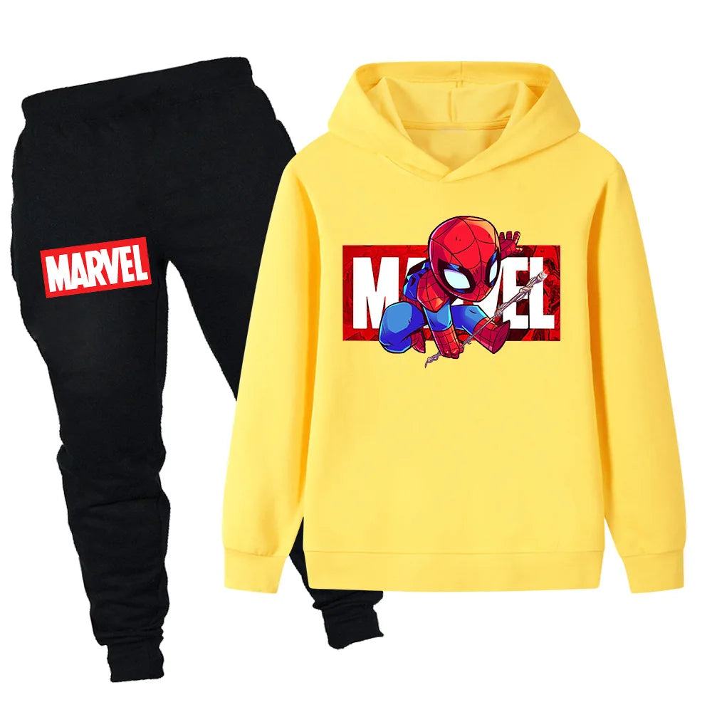 Boys Spiderman Print Fashion Suit Autumn Winter Children's Warm Tracksuit