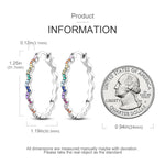 925 Sterling Silver Colourful Wavy Versatile Hoop Earrings Women's Jewellery