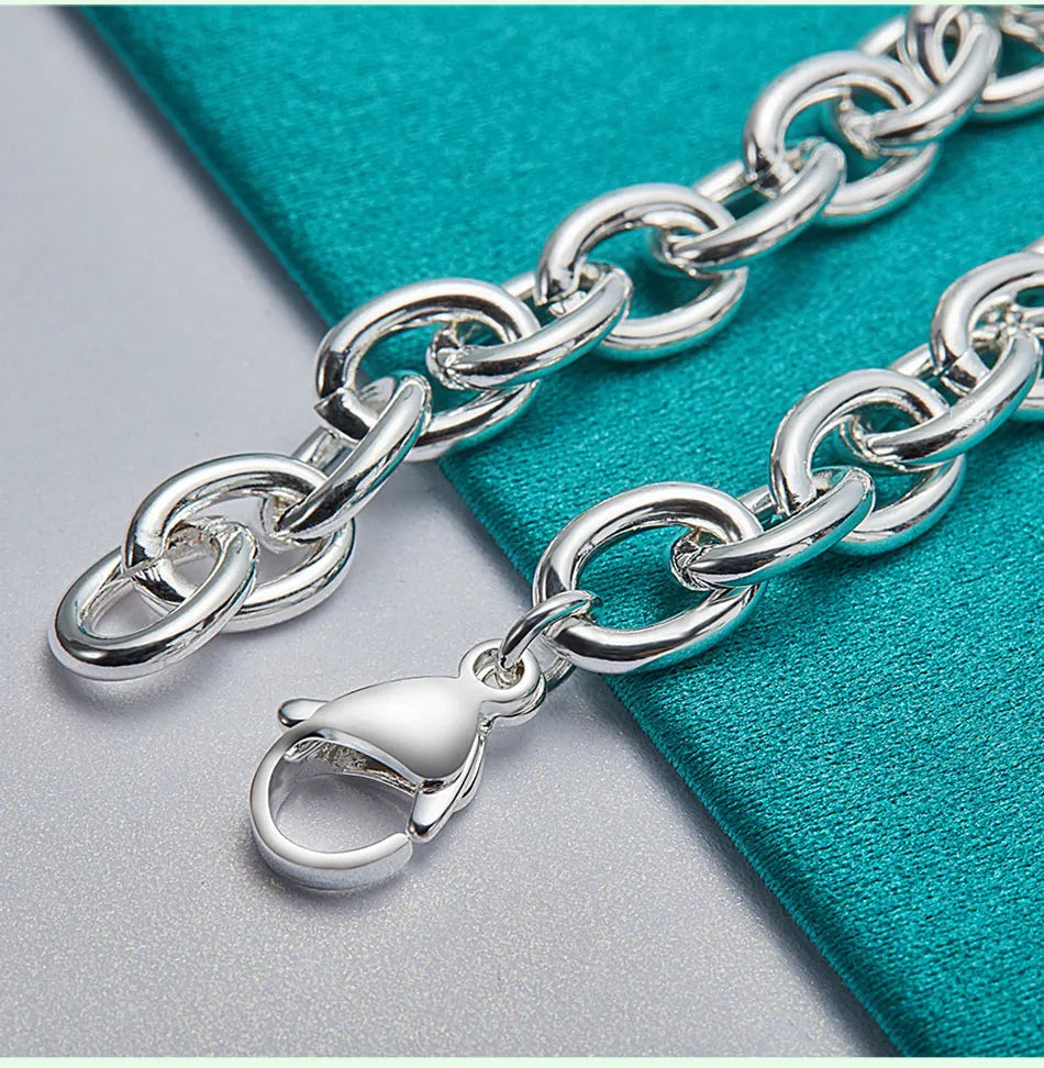 Heart Brand Pendant Bracelet 925 Sterling Silver Women Wedding Engagement