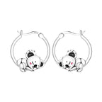 925 Sterling Silver Bees Butterflies Zircon Circle Hoop Earrings Jewellery Gift
