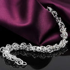 925 Sterling Silver Classic Circle Chain Bracelet Men Women Wedding Gift