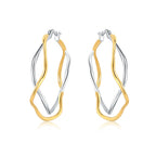 925 Sterling Silver Curve Weaving Large Circle Versatile Hoop Earrings Gift