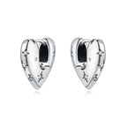 925 Sterling Silver Vine Love Black Zirconia Hoop Earrings Trendy Jewellery