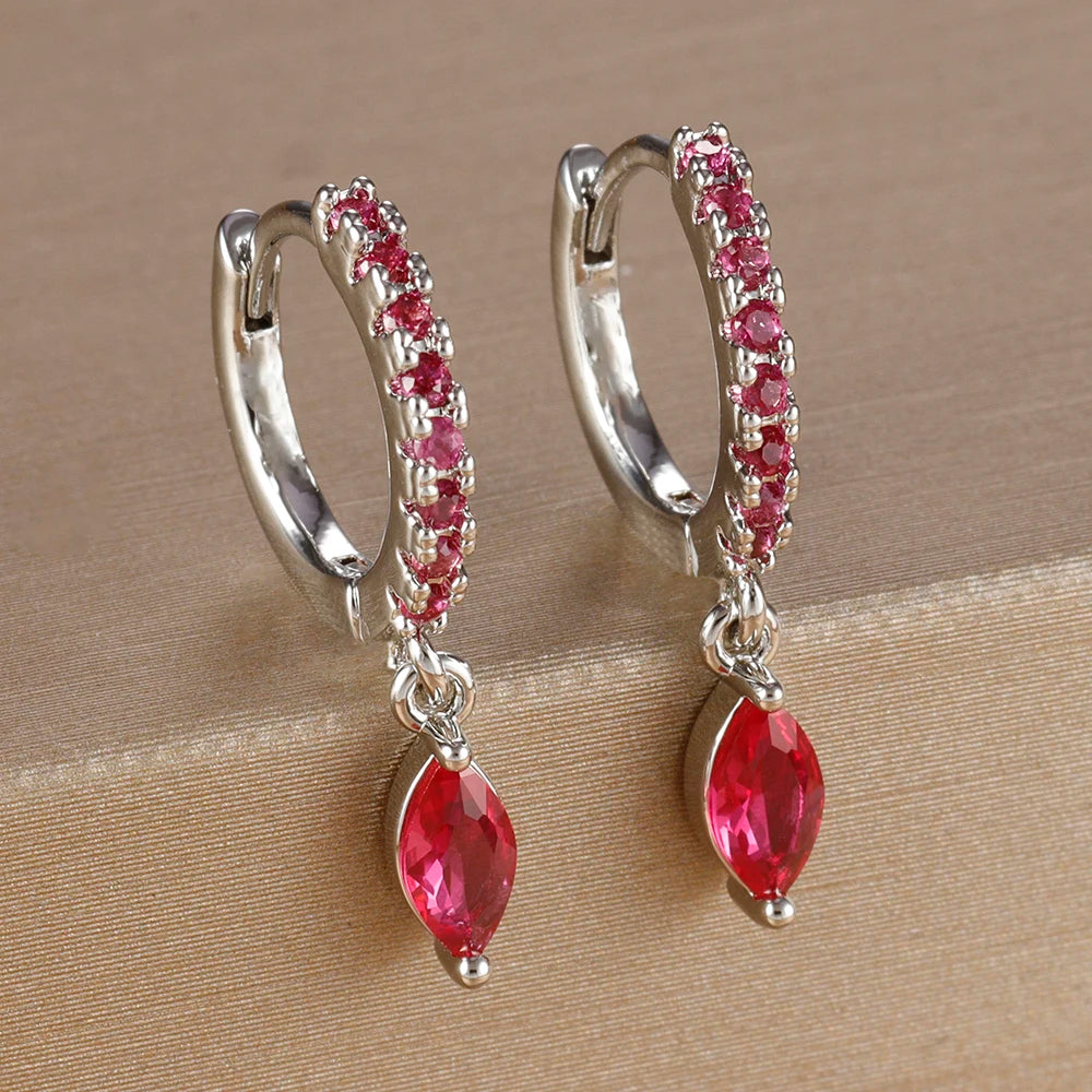 Luxury Cubic Zirconia Stainless Steel Gold Colour Horse Eye Earrings