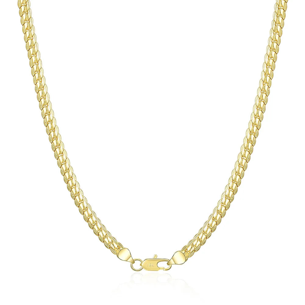 6mm Full Sideways Chain 8/18/20/24 Inch 925 Sterling Silver Men Women Jewelry